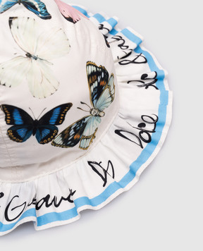 Dolce&Gabbana Children's white cloche with print LN5H49FI5KS