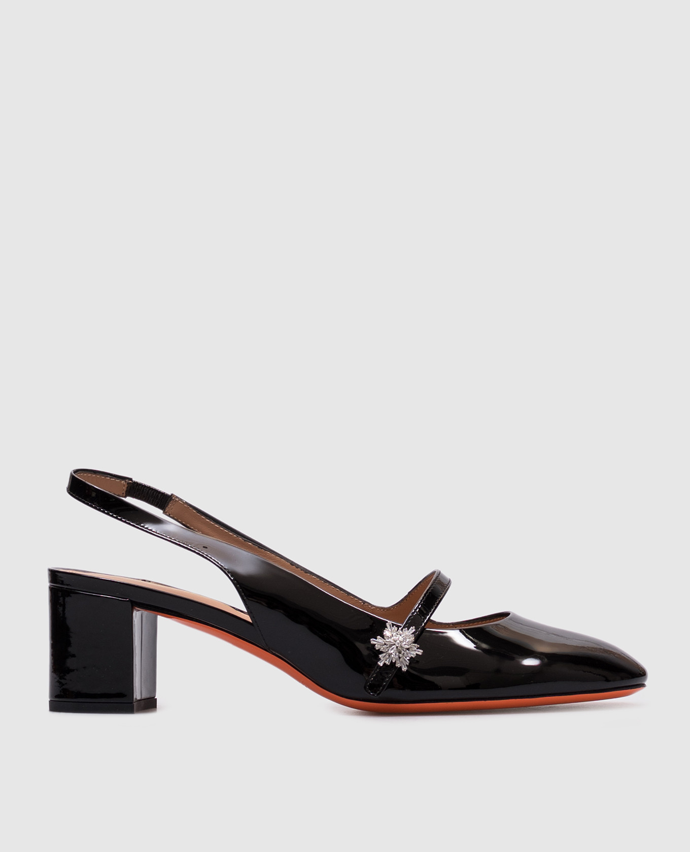 

Black patent leather slingbacks Santoni