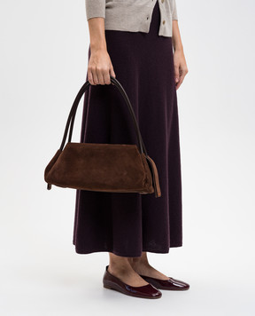 Santoni Brown suede tote bag with logo DFBBA2794BAHIOM