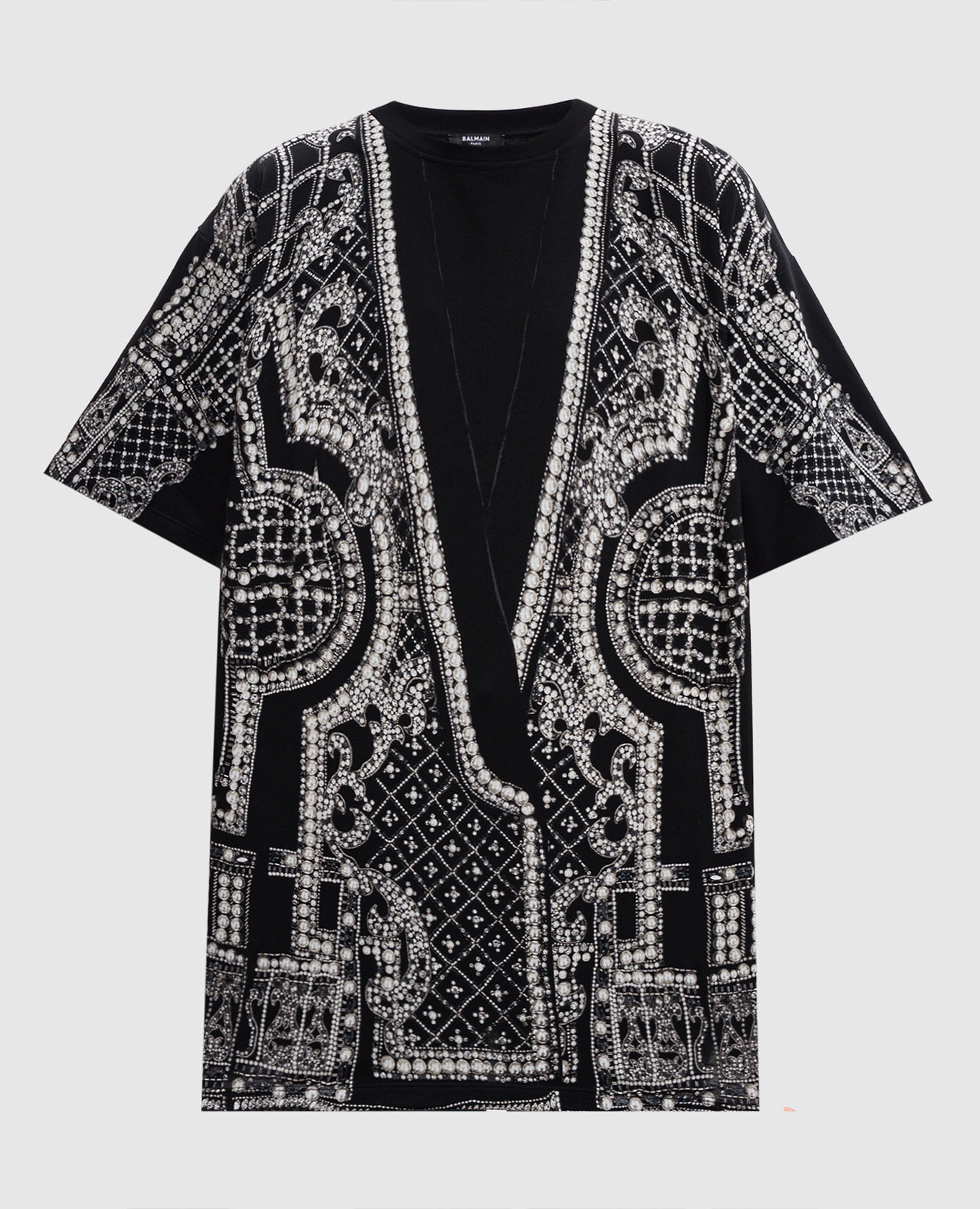 

Black T-shirt with branded print Balmain