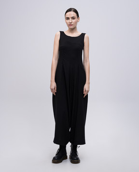 Y`S Yamamoto Black jumpsuit with linen YPD05202