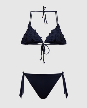 Twinset Blue swimsuit with floral print 251LMMV22