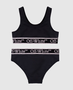 Off-White Children's blue swimsuit with logo OGFA008C99JER001