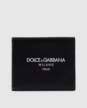 Dolce&Gabbana Black leather wallet with logo print BP3102AN244