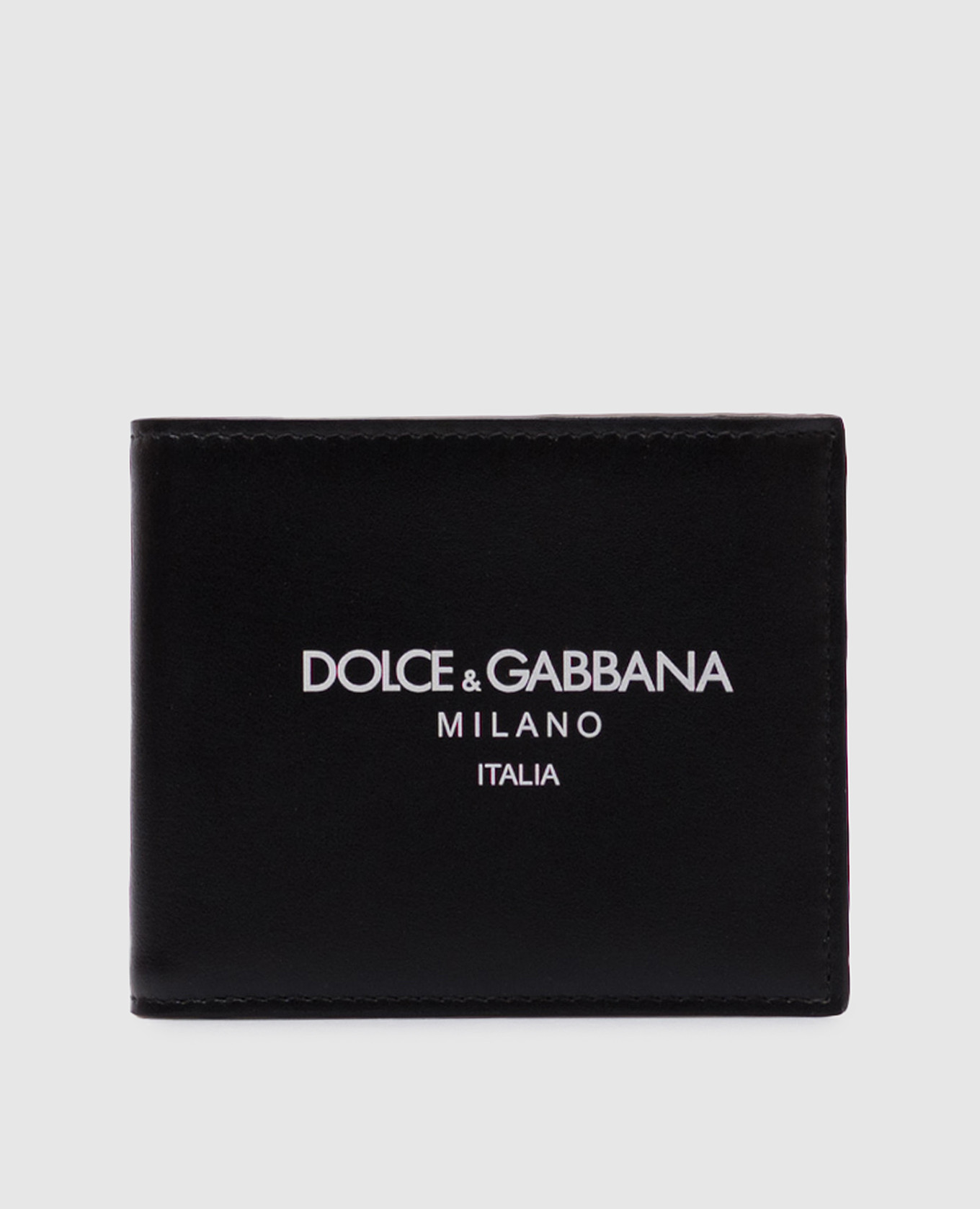 

Black leather wallet with logo print Dolce&Gabbana