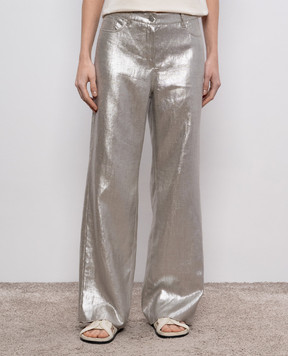 Max Mara Silver MALIKA linen pants MALIKA