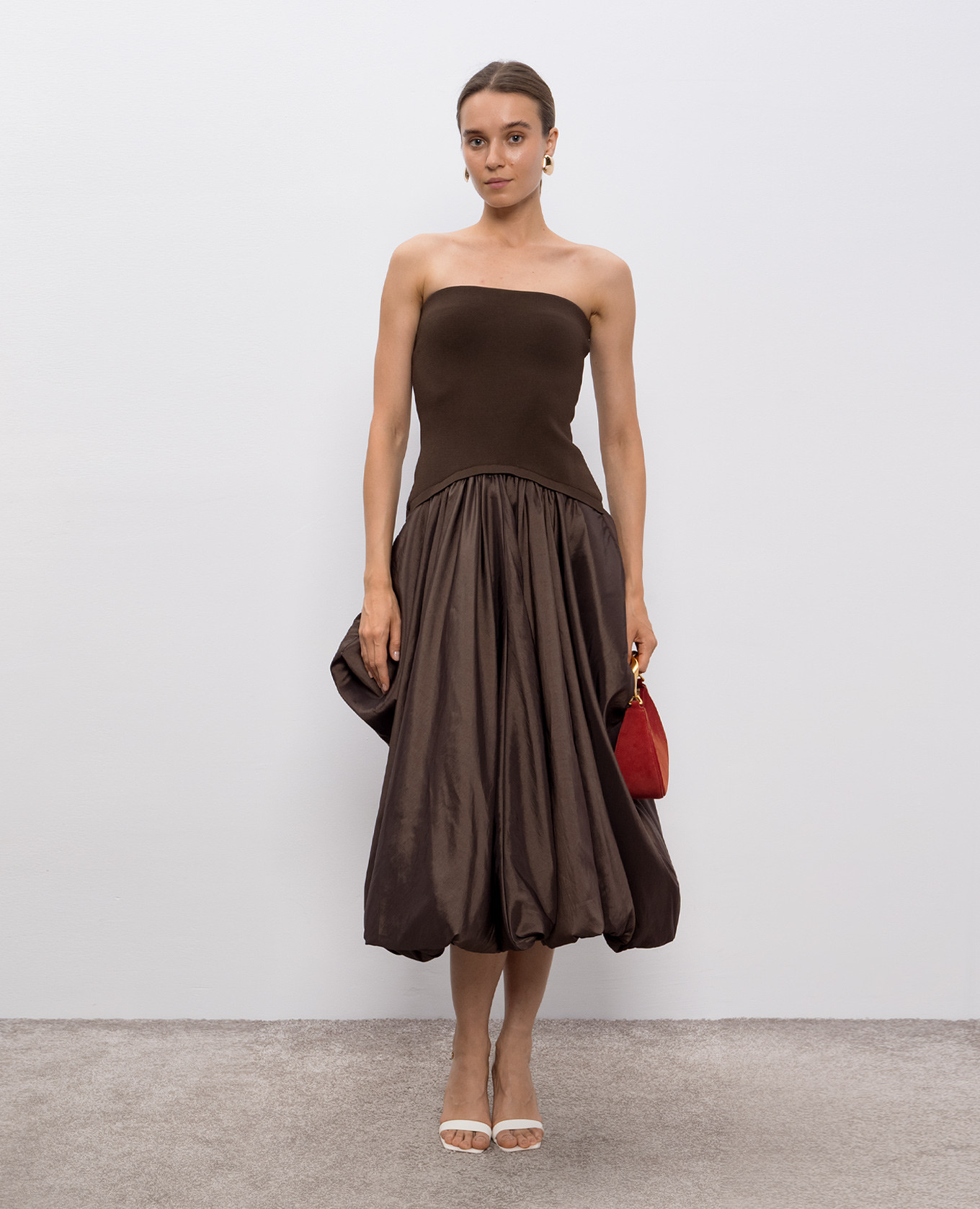 Brown midi dress Izzy Simkhai 2