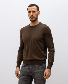 Tom Ford Brown cashmere and silk jumper KCL005YMK005S23