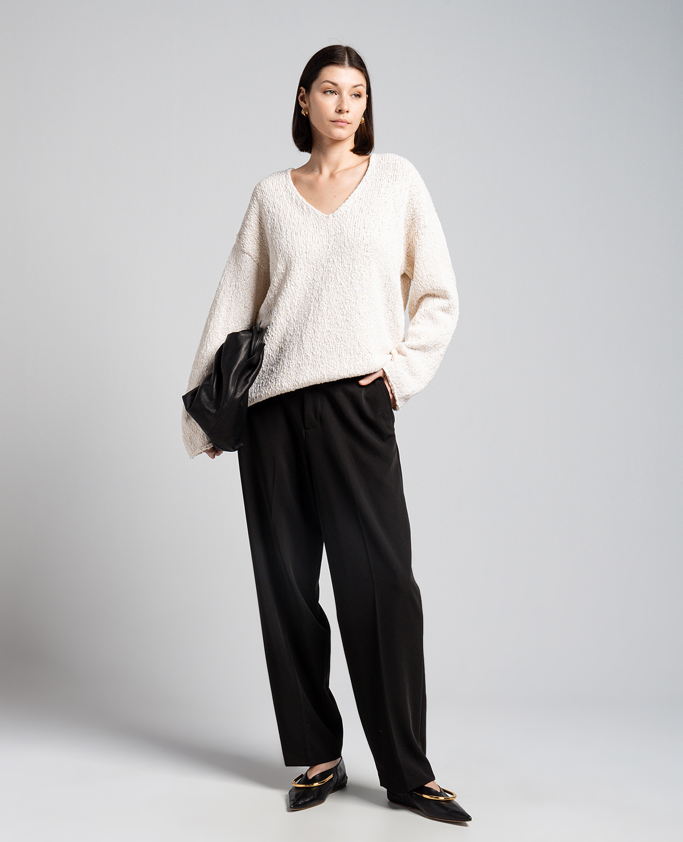 Beige pullover with bouclé Rohe 2