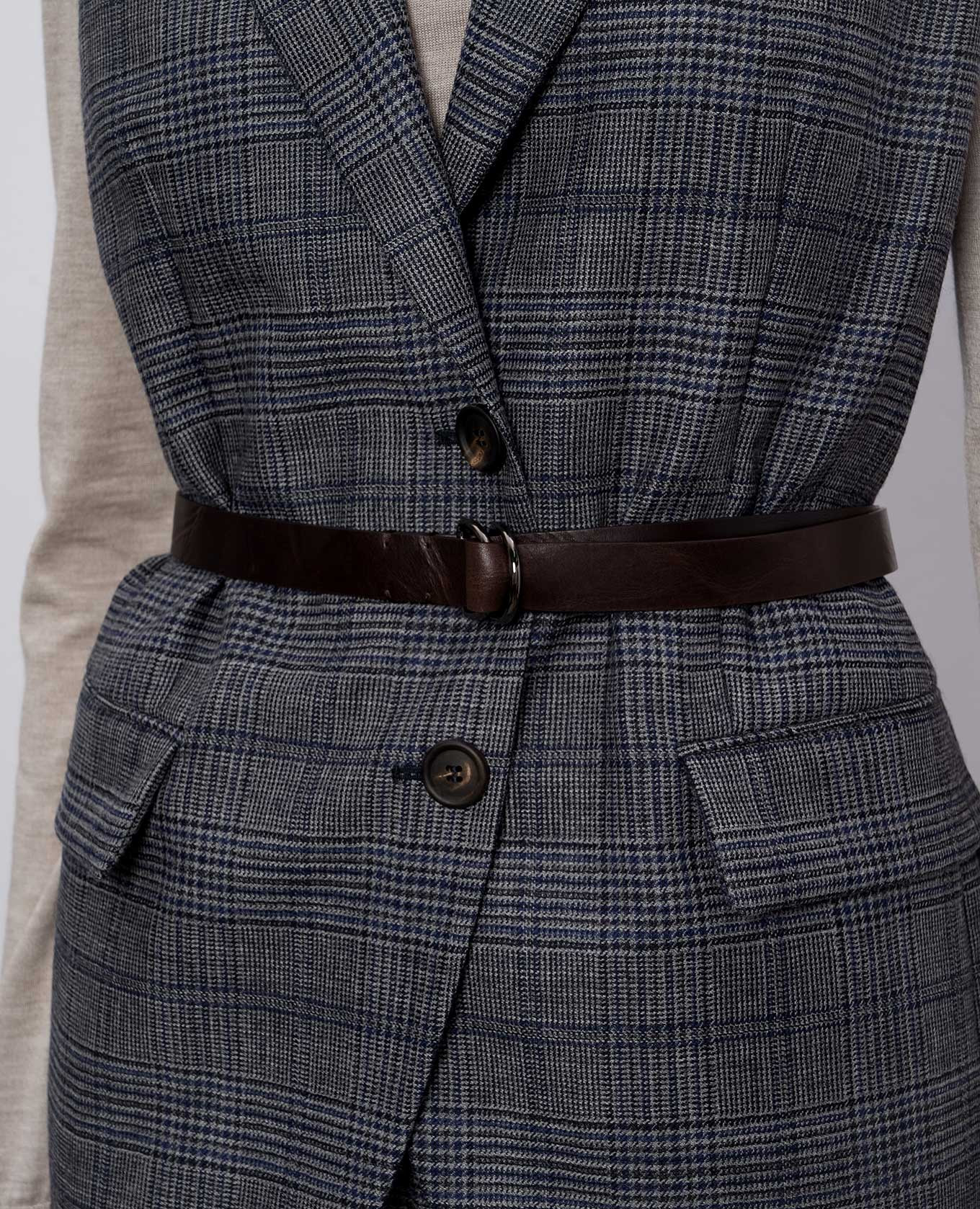 

Gray checked wool vest Brunello Cucinelli, Grey