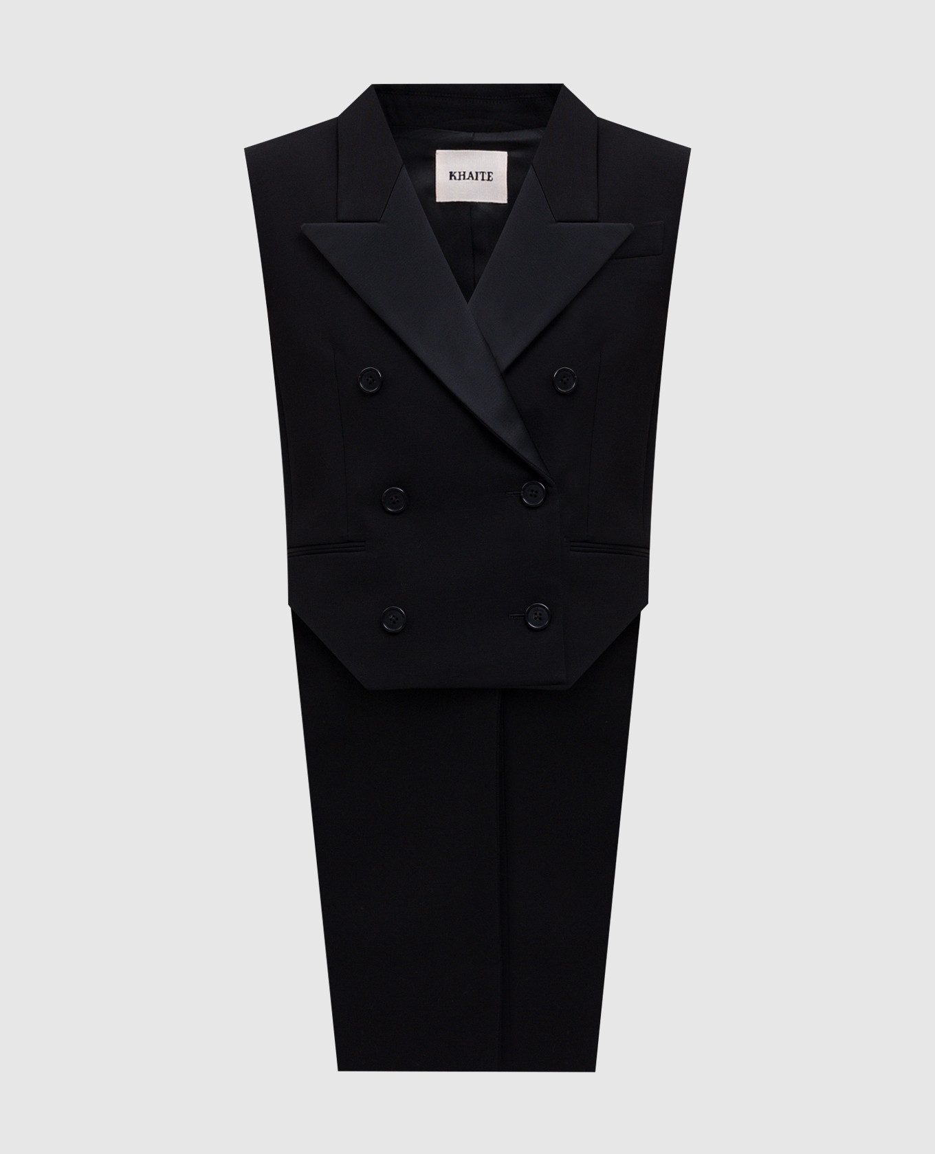 

Orville black double-breasted wool vest Khaite