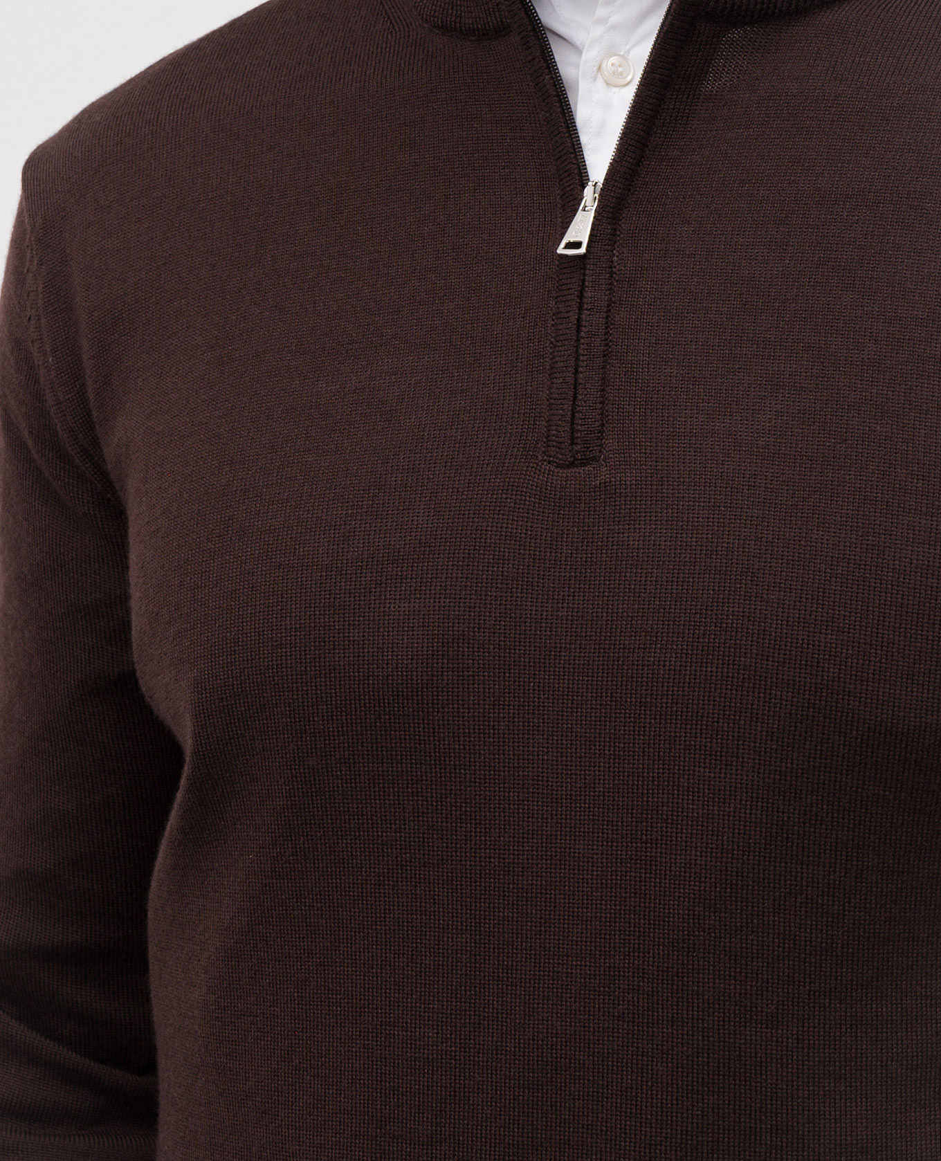 

Brown merino wool jumper with zipper Cashmere&Whiskey