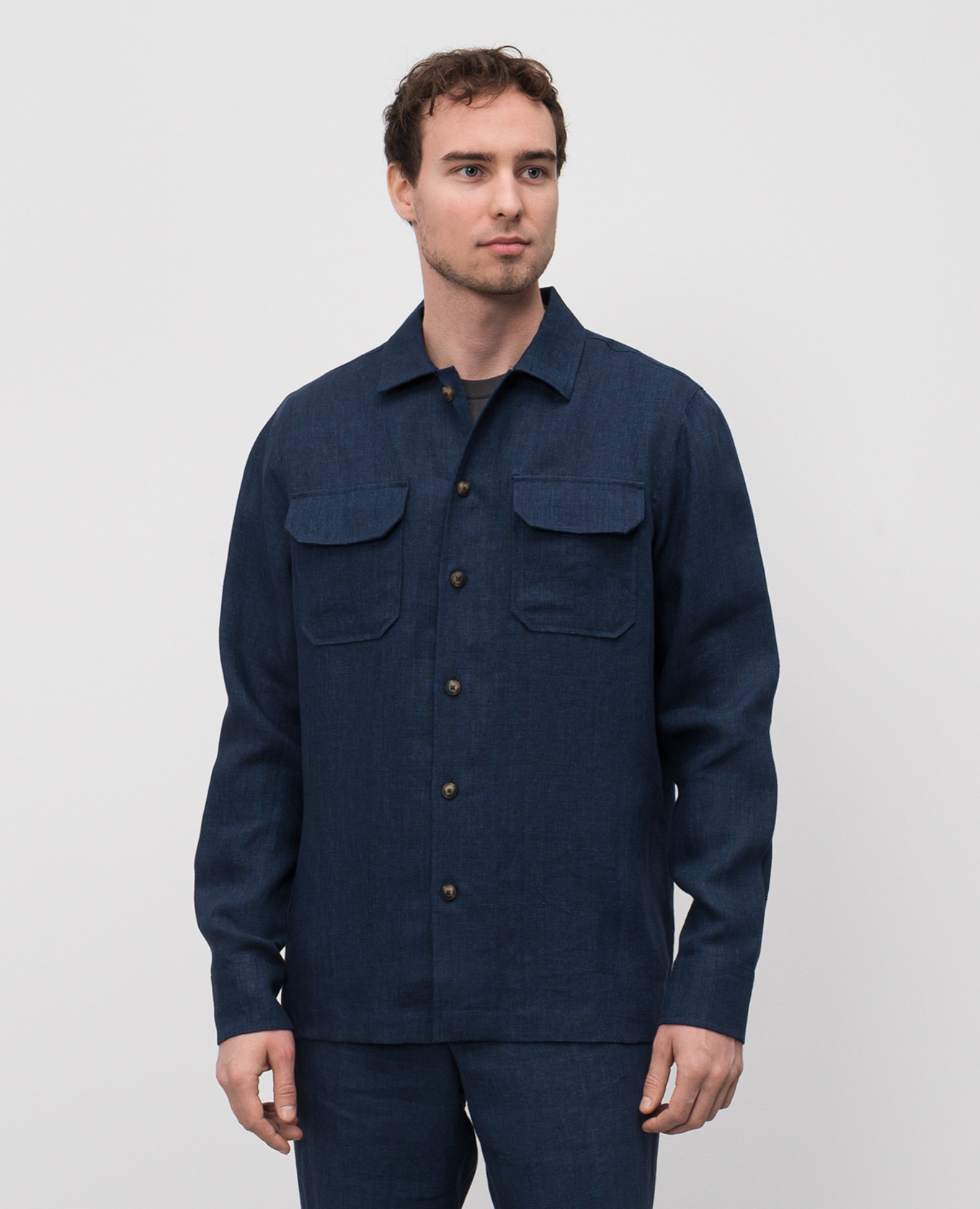 

Blue linen shirt CAPOBIANCO