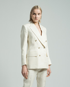 Tom Ford WALLIS double-breasted jacket in striped wool and silk GI2971FAX1158