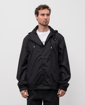 Alexander McQueen Black windbreaker with Skull pattern 838592QRACA