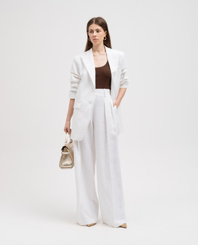 Michael Kors White Cate Linen Draped Jacket EJA7780208