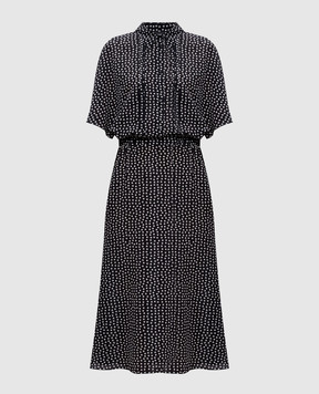 Jacob Lee Black polka dot silk shirt dress WDS008SS25BW