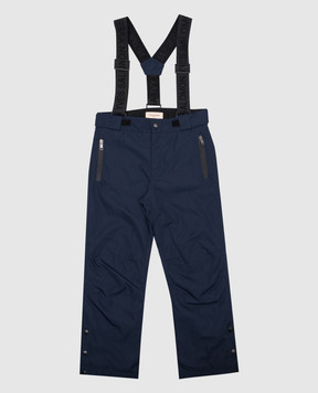 Yves Salomon Enfant Children's blue ski overalls with a logo 24WEP900XXM20W8