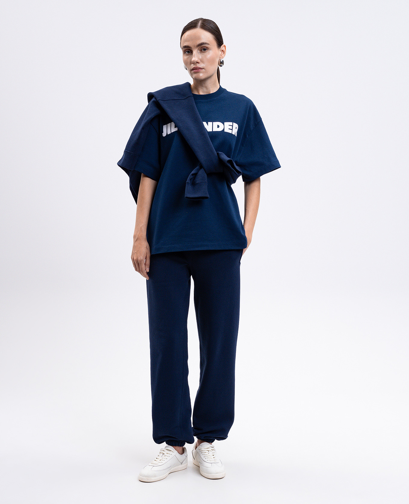 

Blue t-shirt with logo print Jil Sander