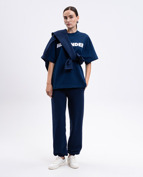 Jil Sander Blue t-shirt with logo print J53GC0009J45317