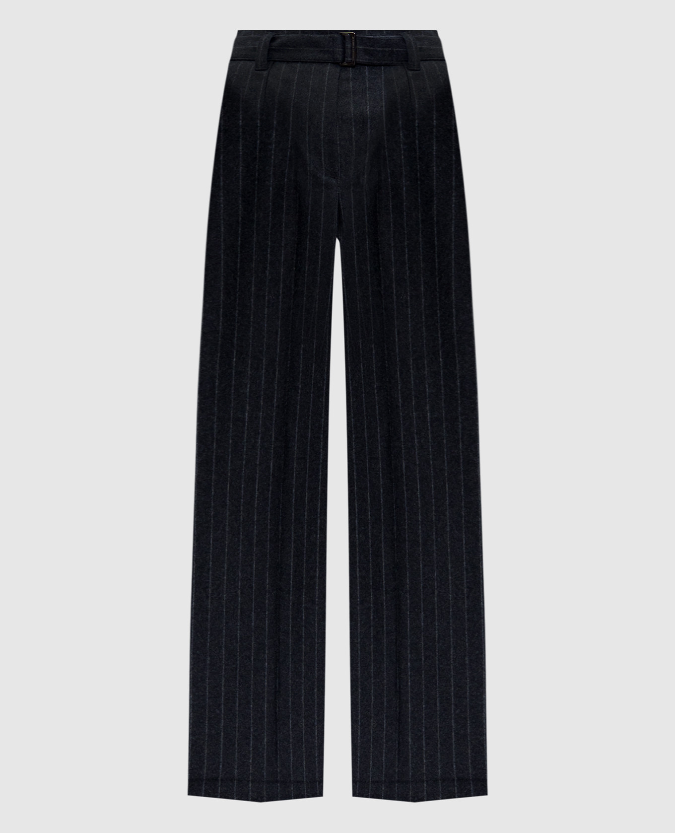 

Gray striped wool trousers with monil chain Brunello Cucinelli, Grey