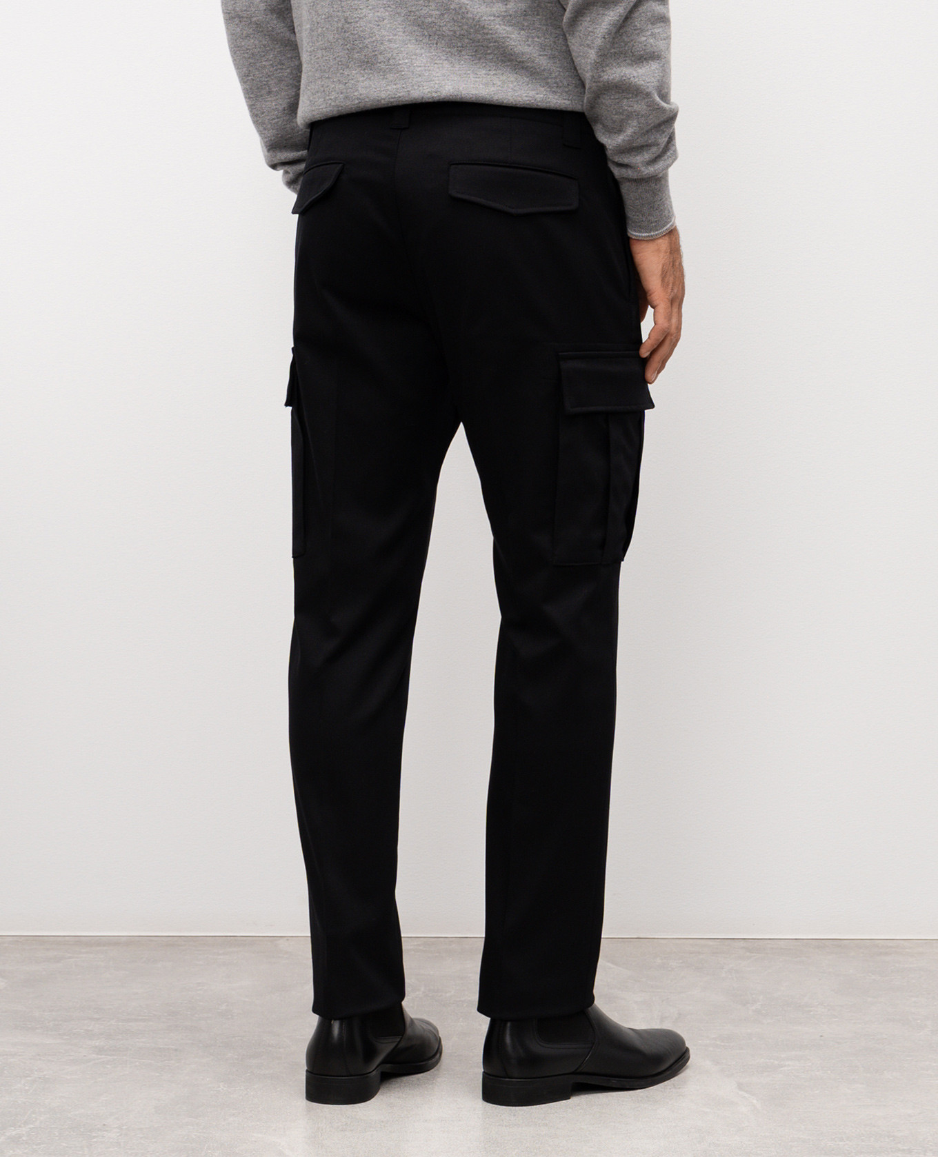 Black cargo pants with wool Cashmere&Whiskey 4
