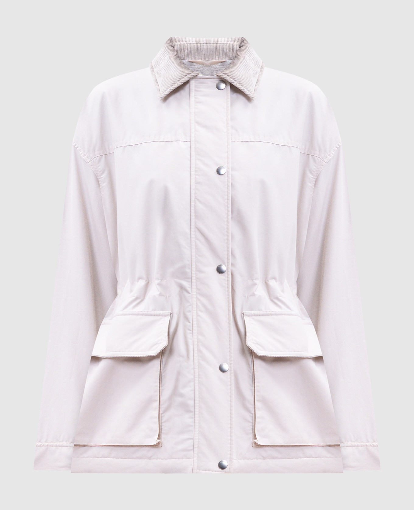 

Beige jacket with brand patch Peserico