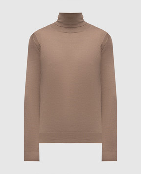 Stefano Ricci Brown cashmere and silk turtleneck K606125D01F25302
