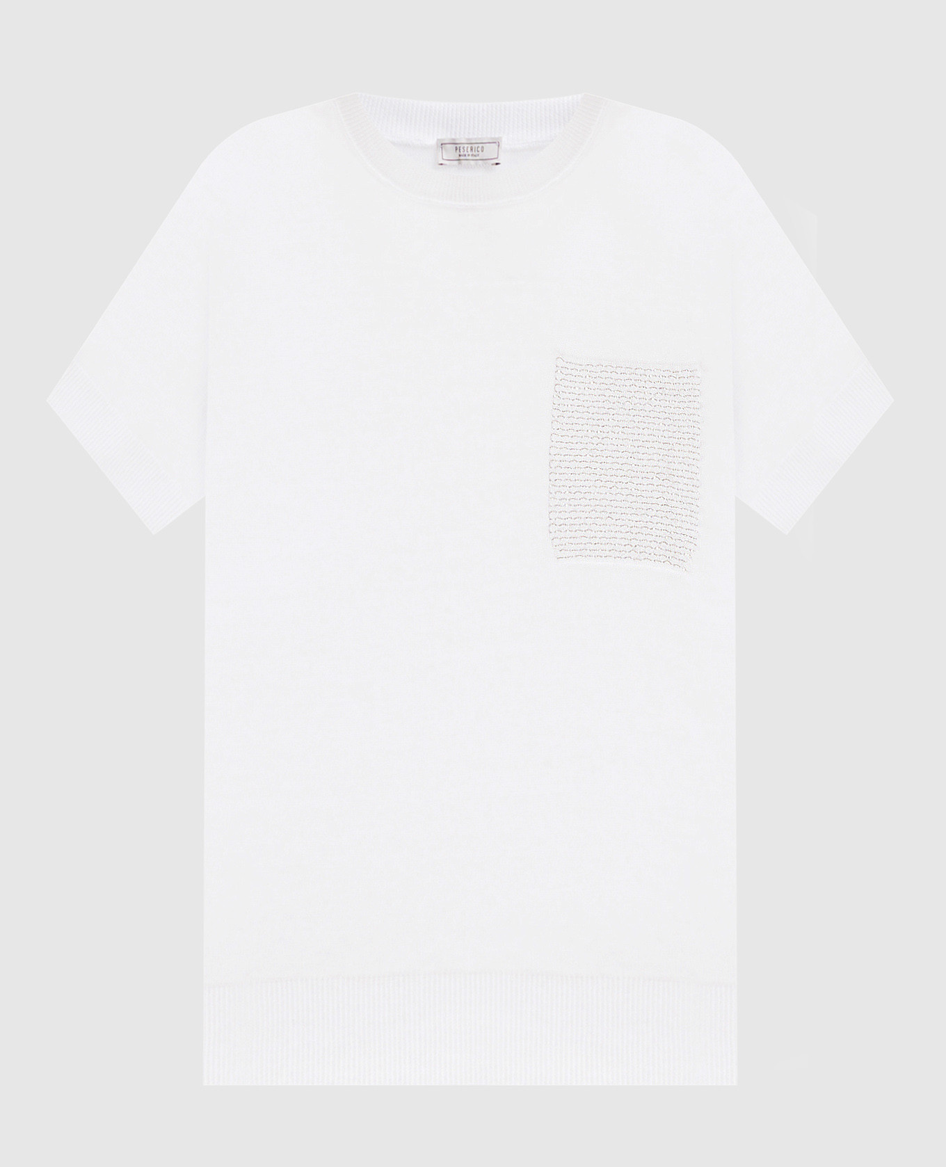 White linen top with monil chain Peserico