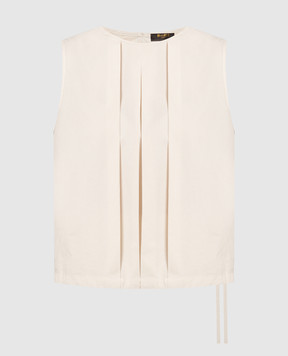 MooRER ERVISA beige blouse with linen ERVISAWFC