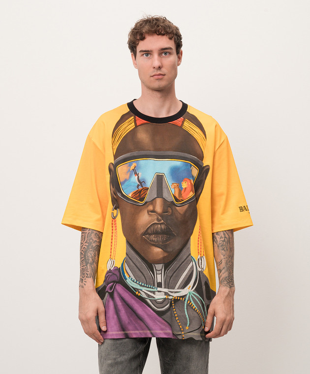 Balmain - Yellow Lion King t-shirt with Nika Mtwana print