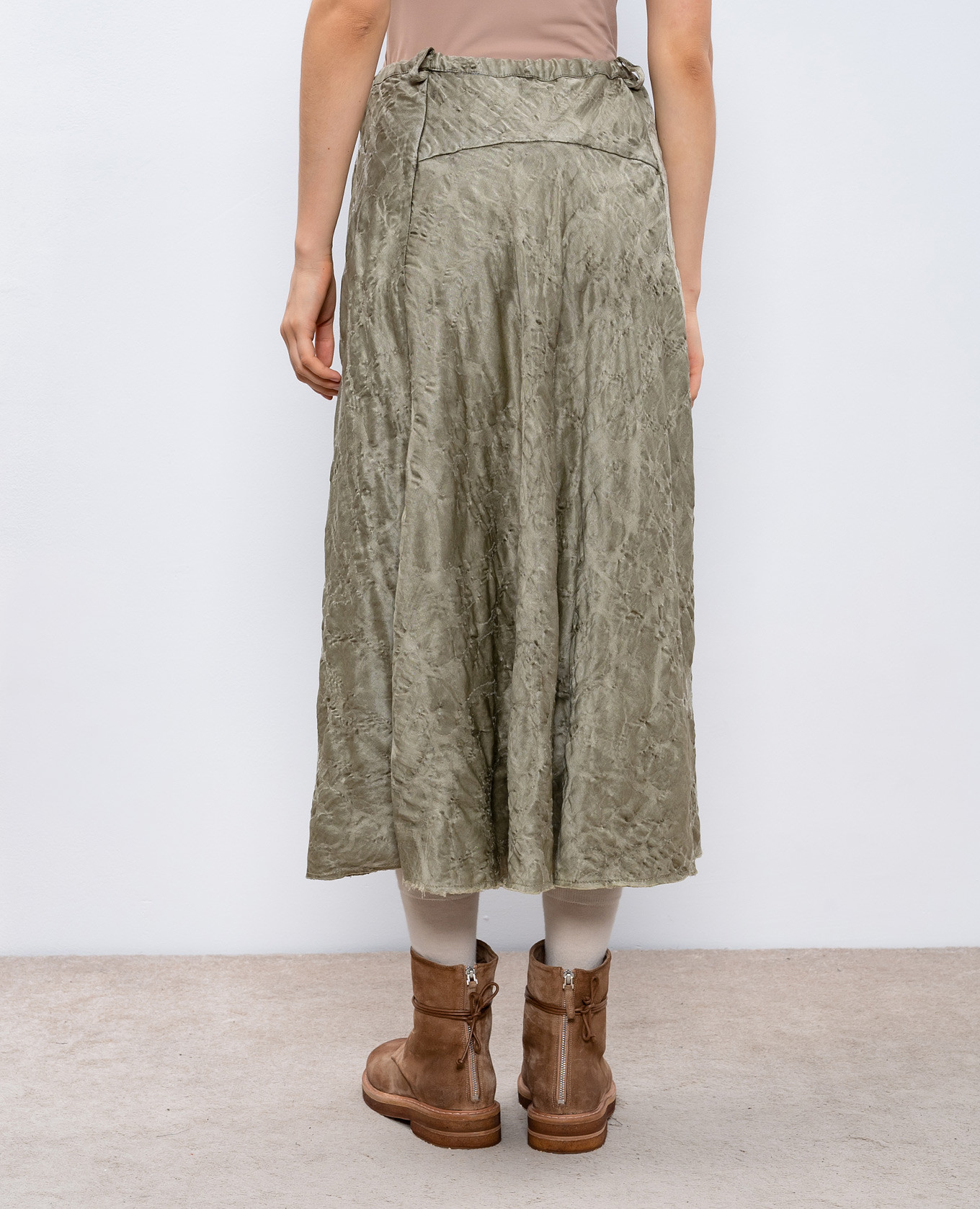 

Green midi skirt with wool in a woven pattern Masnada