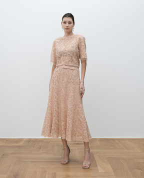Ermanno Scervino Beige top with embroidery D462L300OEX