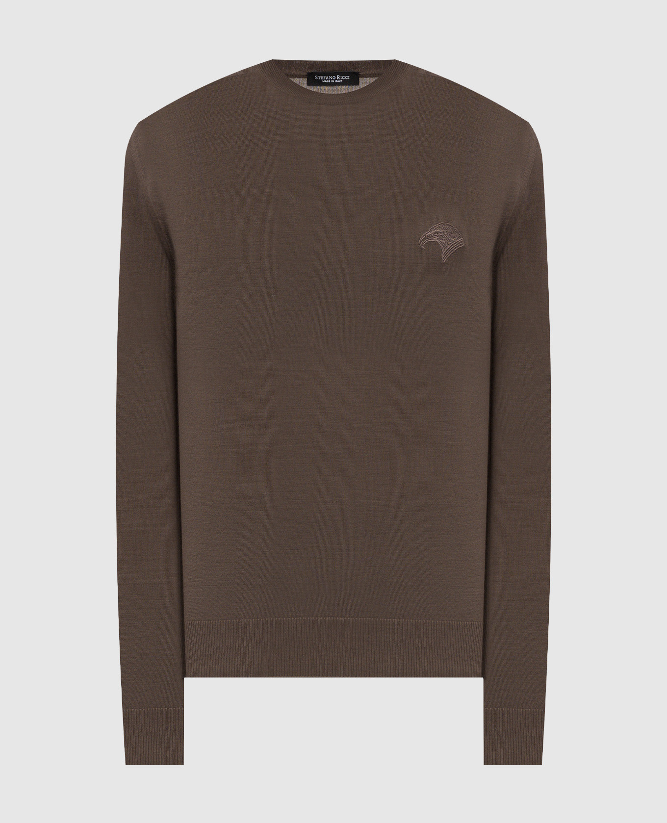

Brown wool jumper with logo Stefano Ricci