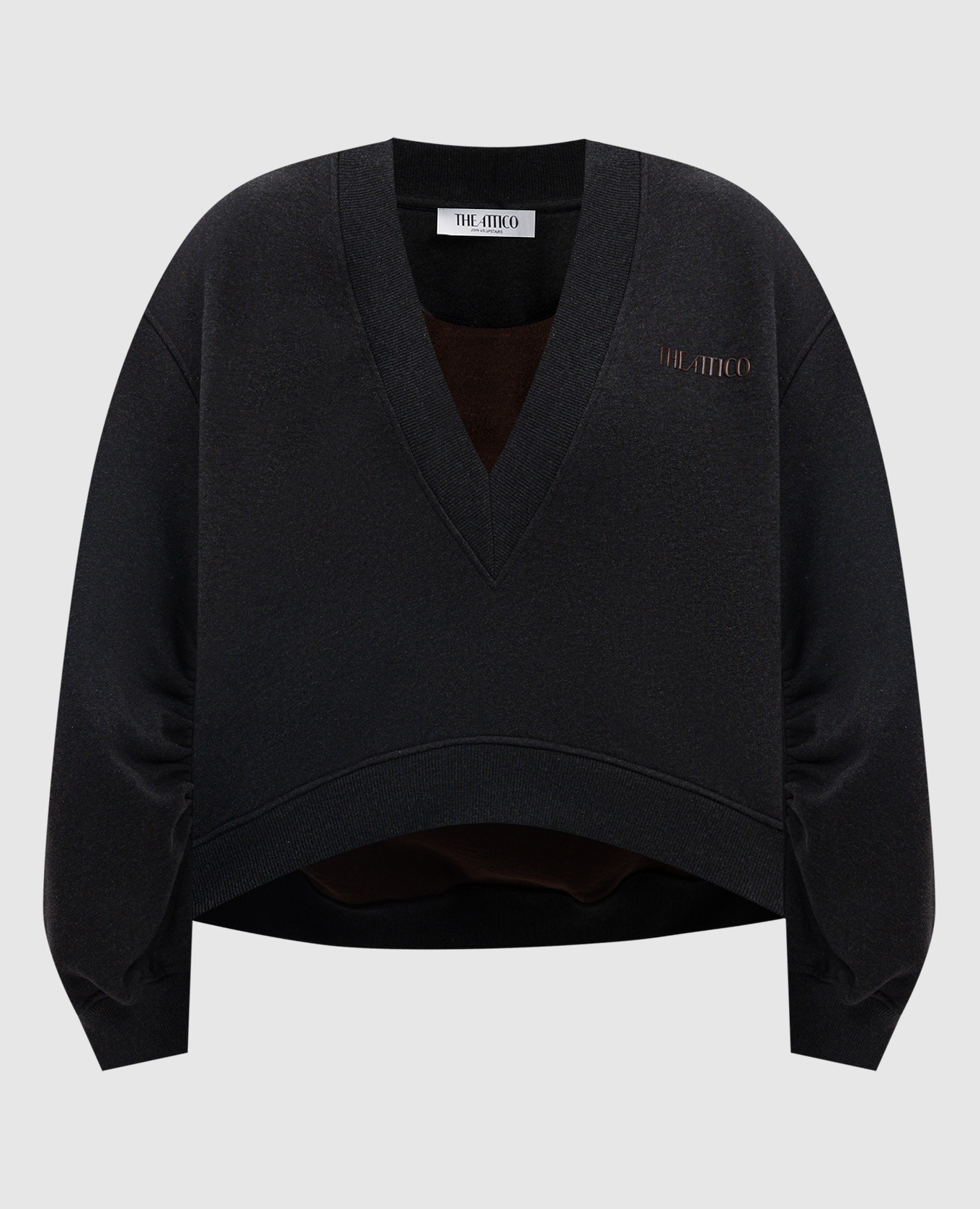

Black asymmetric pullover with logo The Attico
