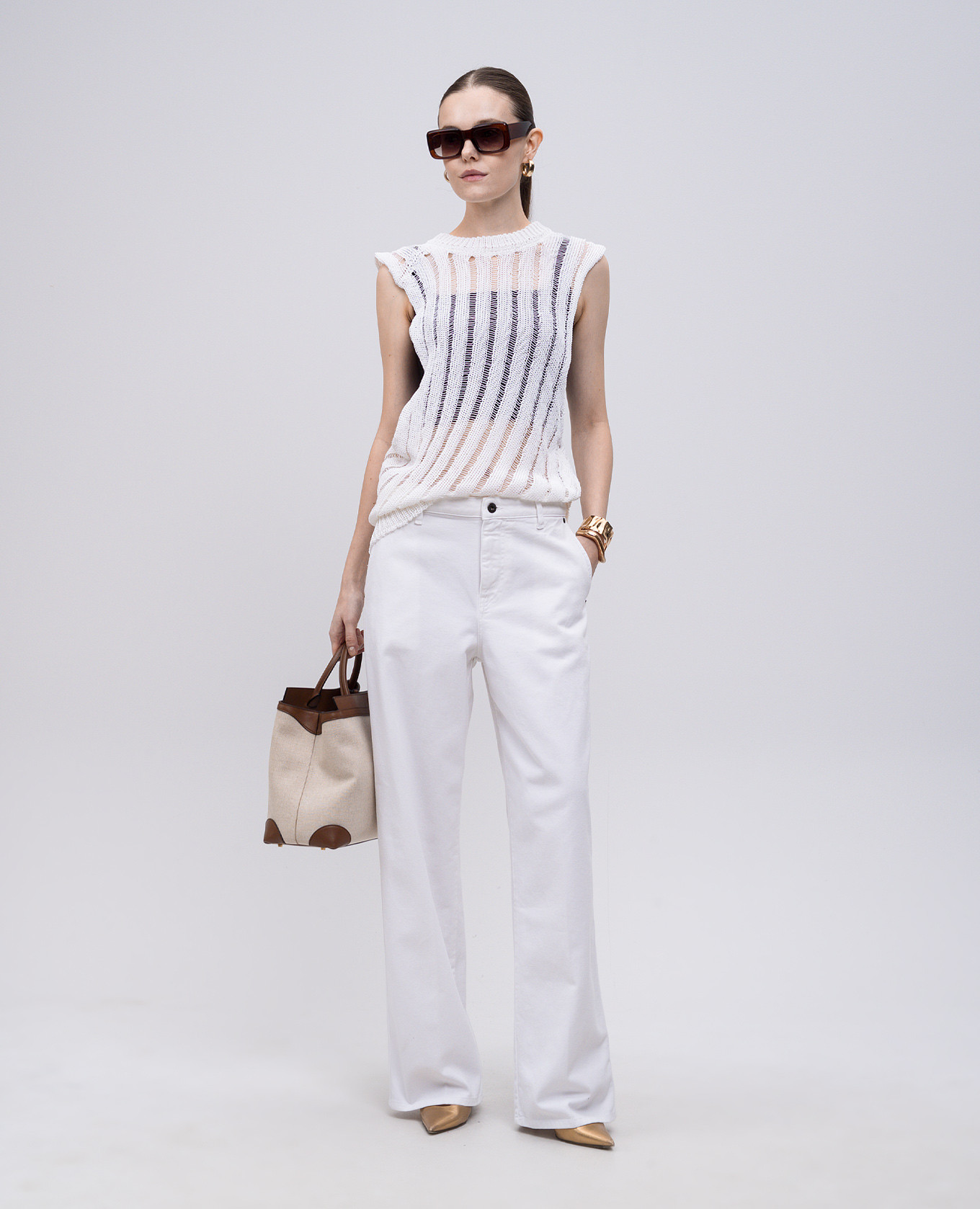 White top with openwork pattern Solotre 2