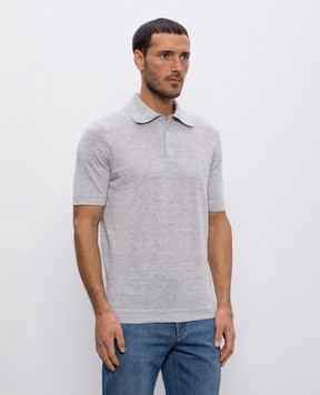 Brunello Cucinelli Gray polo with linen M2L00315