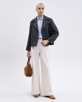 PROENZA SCHOULER Nola grey double-breasted jacket with wool in a jacket style R2532001AY207