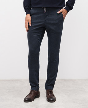Marco Pescarolo Caracciolo blue wool and cashmere pants CARACCIOLO5229