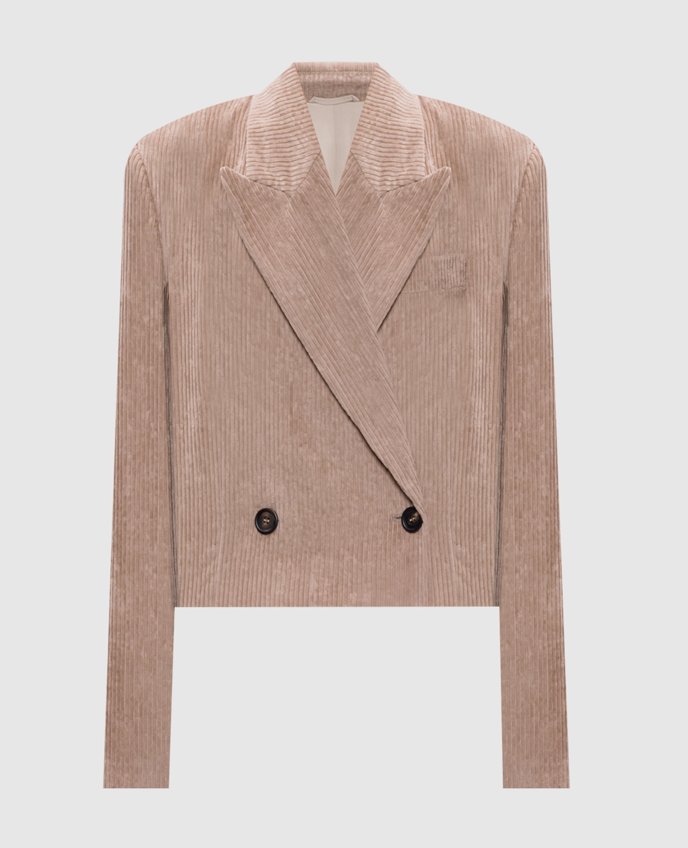 

Beige cropped double-breasted corduroy jacket Brunello Cucinelli, Бежевый