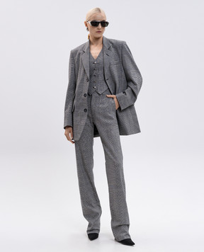 Vetements Gray checked wool vest WH76TG200GC