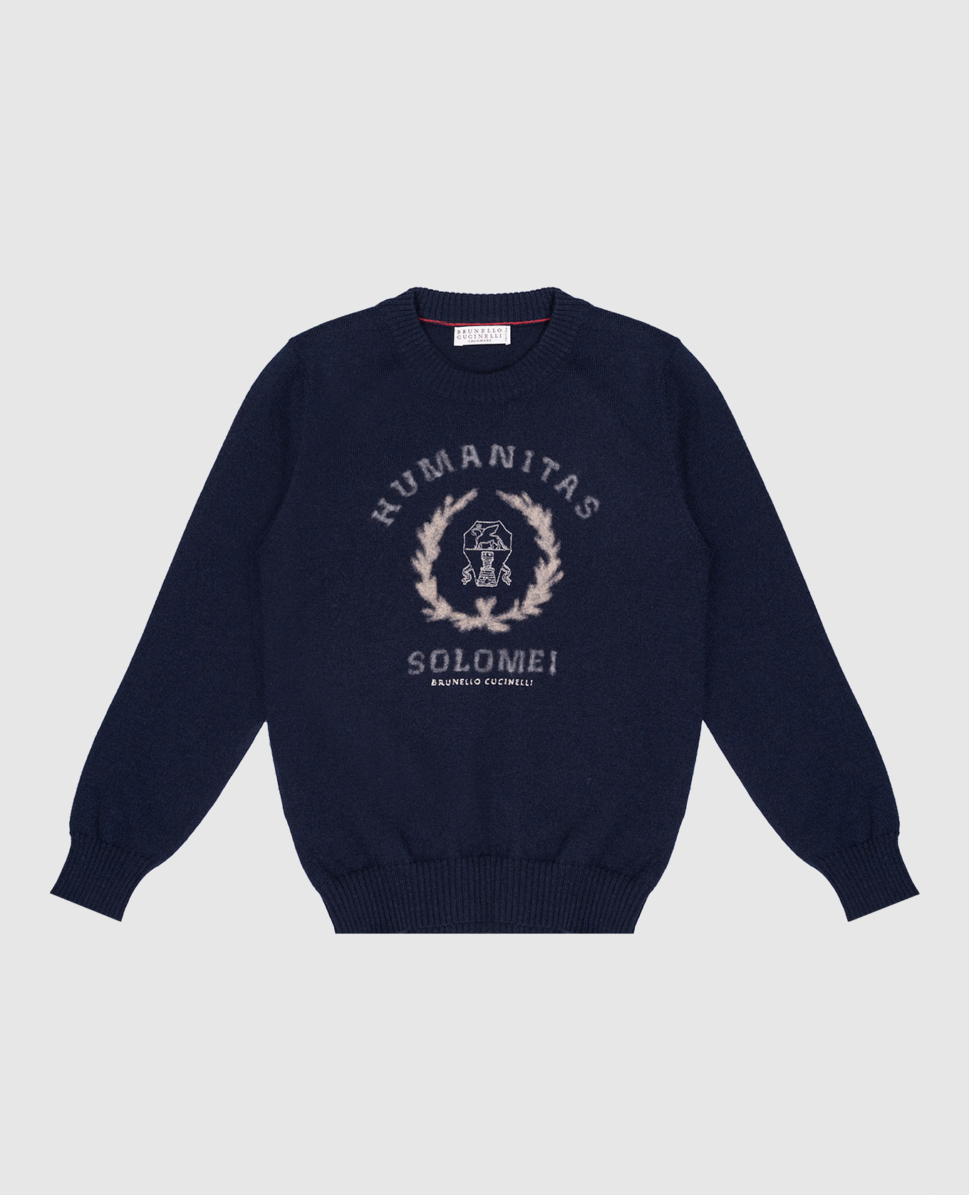 

Baby blue cashmere sweater with logo Brunello Cucinelli