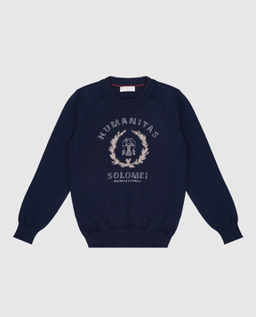 Brunello Cucinelli Baby blue cashmere sweater with logo B22M15200B