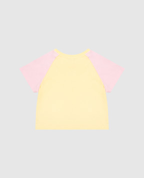 Balmain Children's yellow T-shirt with logo print BW8B71Z0057410