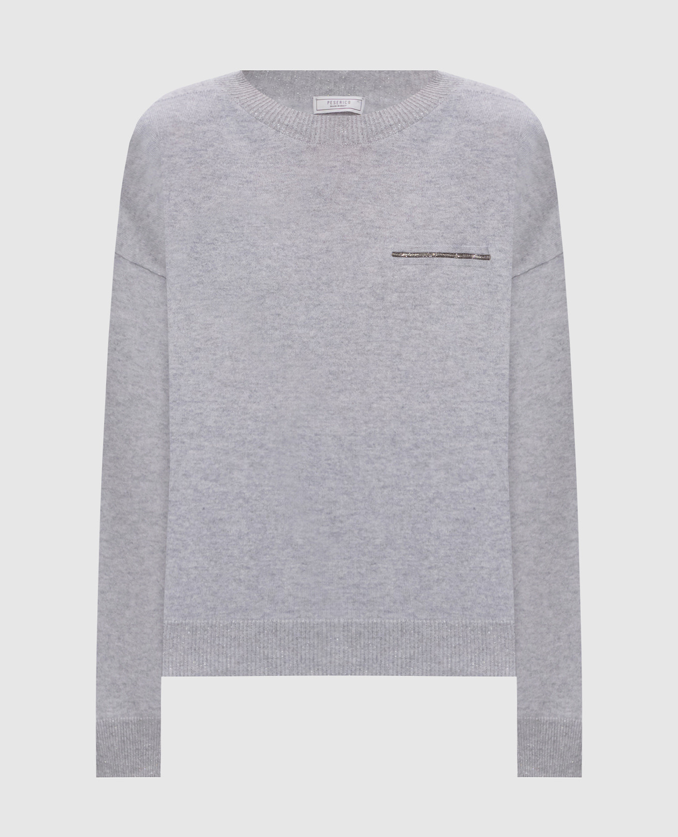 

Gray cashmere jumper with monil chain Peserico, Grey