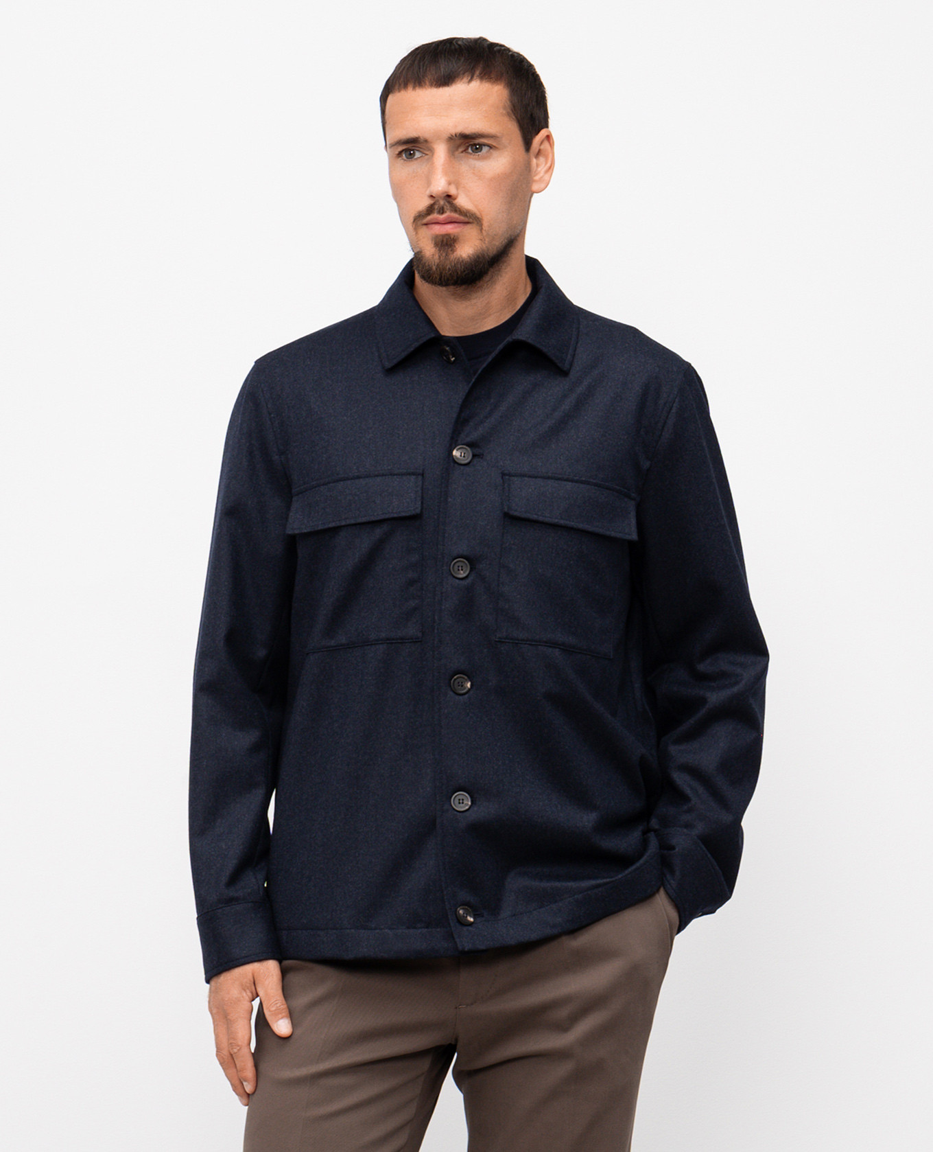 

Blue wool shirt Peserico