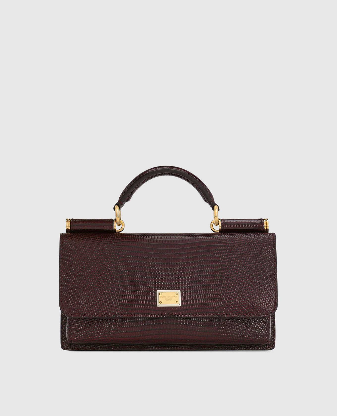 

Burgundy leather bag with reptile leather embossing Dolce&Gabbana
