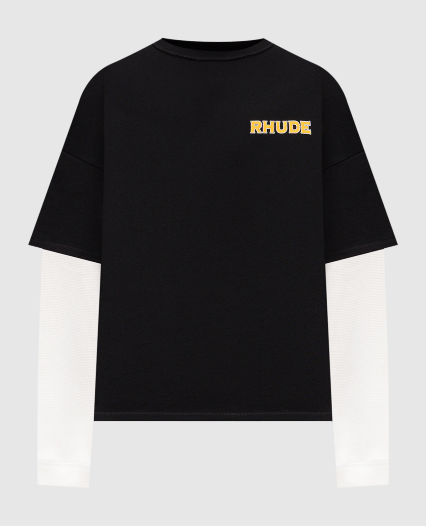 Black double-layer sweatshirt with logo Rhude