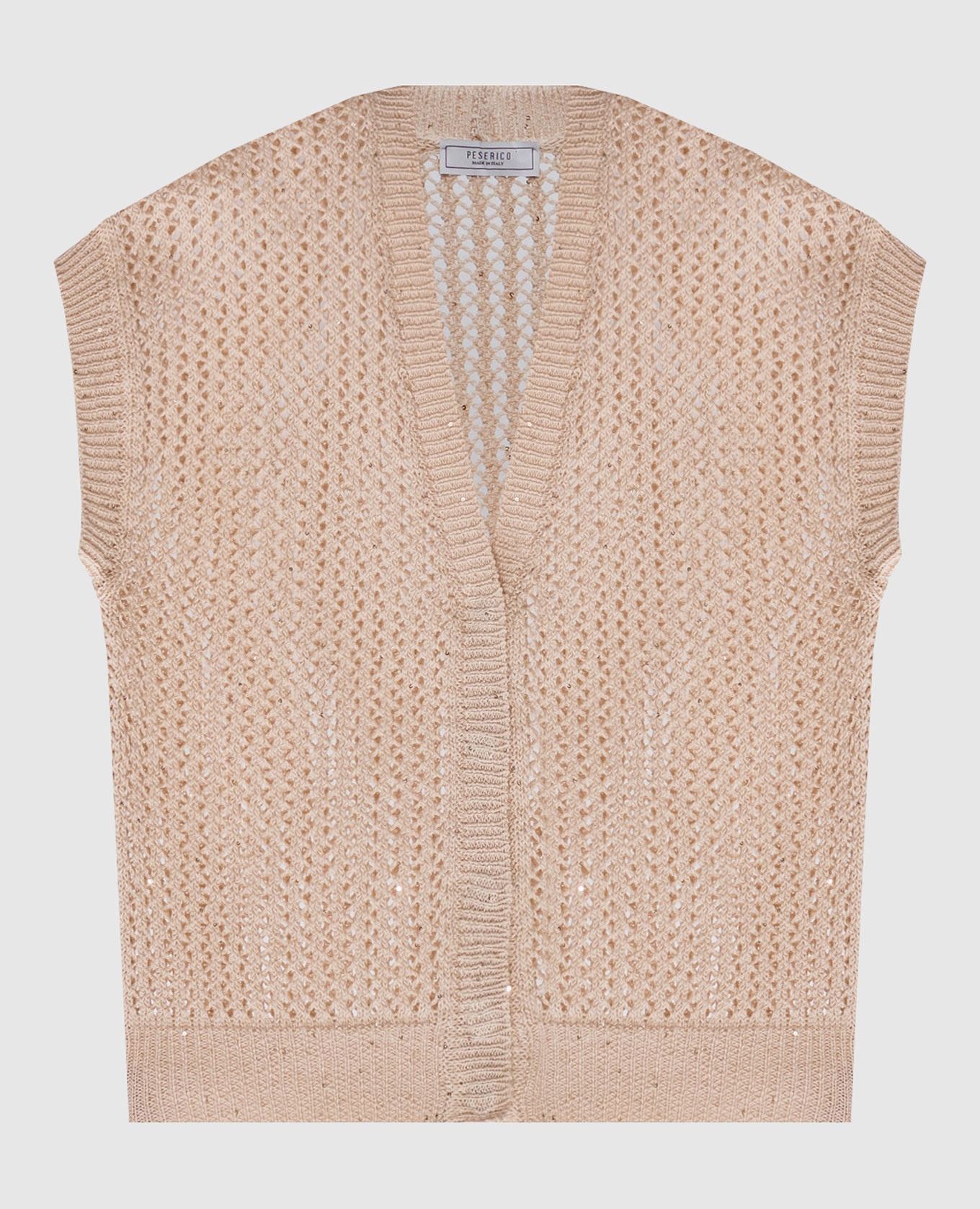 Beige openwork vest with sequins Peserico
