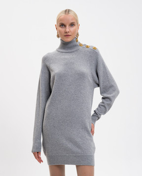 Balmain Gray cashmere and wool dress FF0R9382KI87